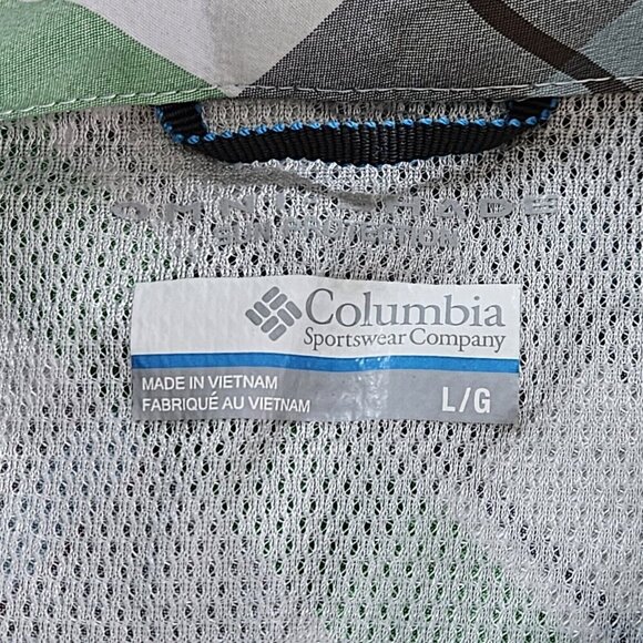 Columbia Shirt Men L Plaid LS Roll Up Tab Pockets Outdoor Sun Protect Vents Mesh - Picture 3 of 16